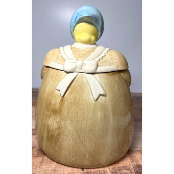 Vintage 80s Otagiri Double Sided Ceramic Country Girl Cookie Jar - Picture 3 of 9